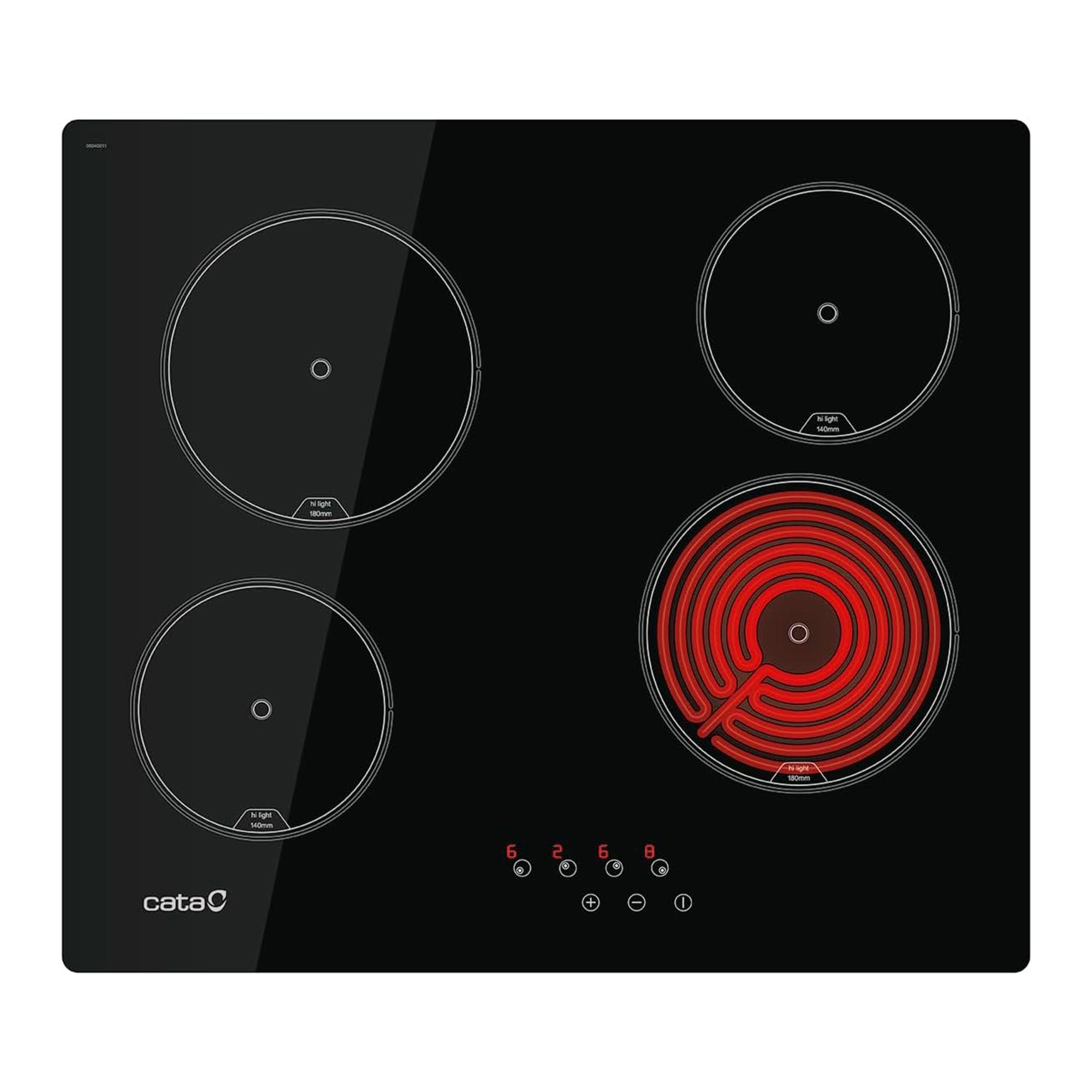 Anafe Vitrocerámico Cata Tn604c 4 Zonas 60cm Negro